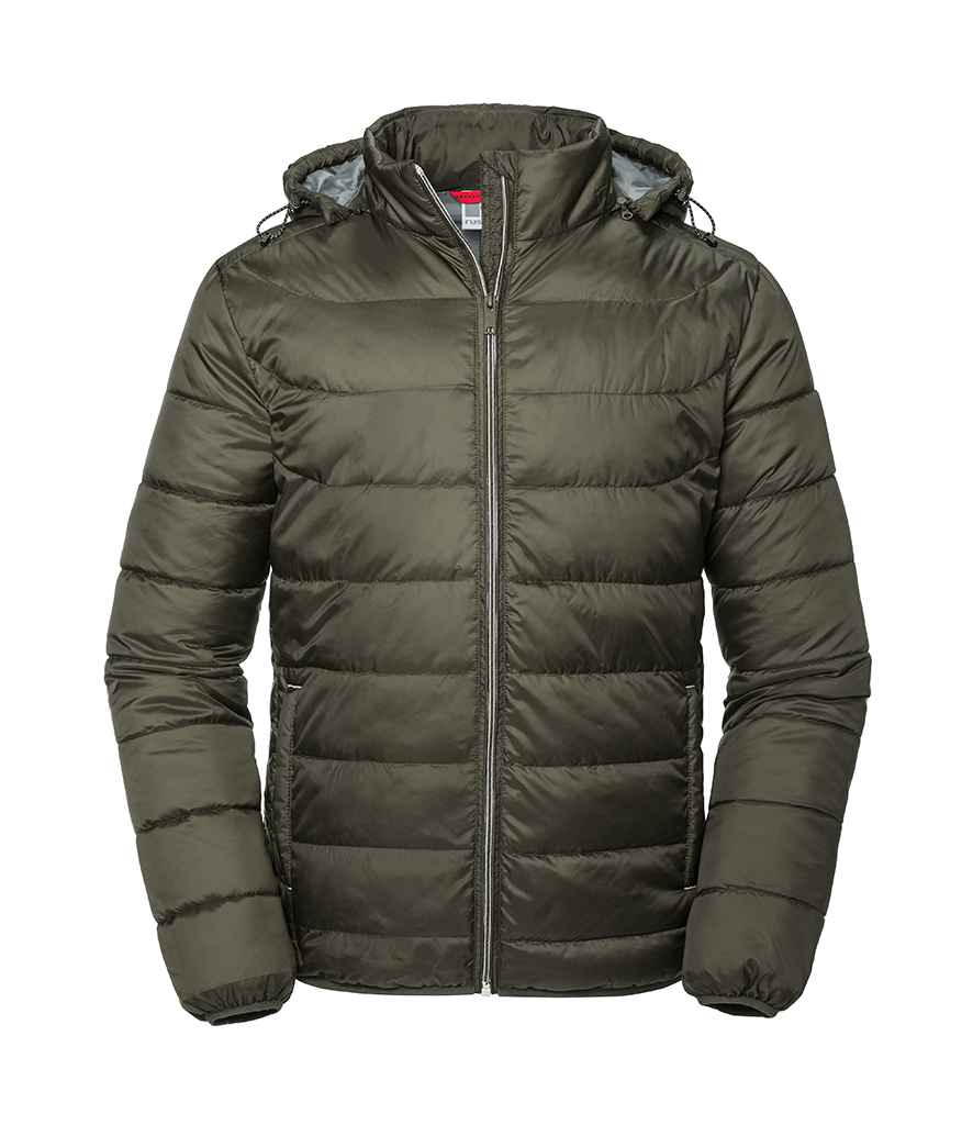 Russell Athletic Hooded Nano Jacket - Dark Olive