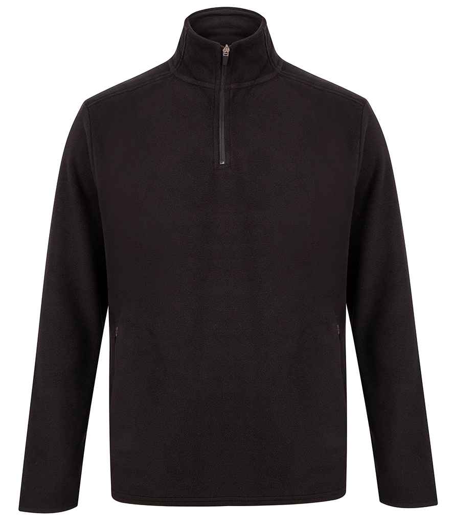 Henbury 1/4 Zip Microfleece - Black