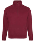 AWDis Sophomore Zip Neck Sweat - Burgundy
