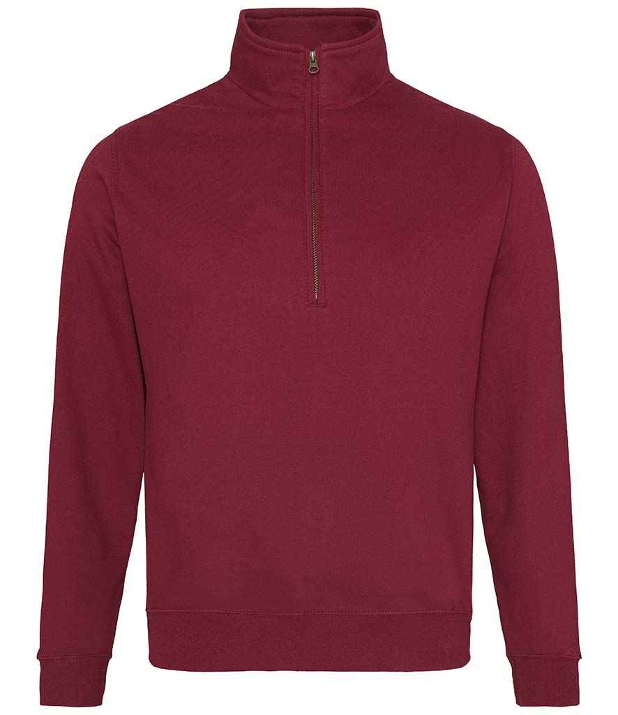 AWDis Sophomore Zip Neck Sweat - Burgundy