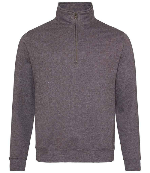 AWDis Sophomore Zip Neck Sweat - Charcoal