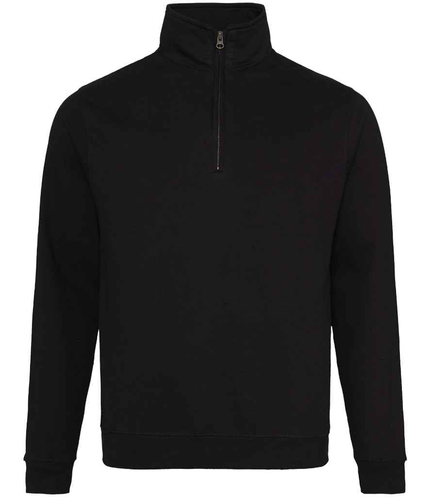AWDis Sophomore Zip Neck Sweat - Deep black