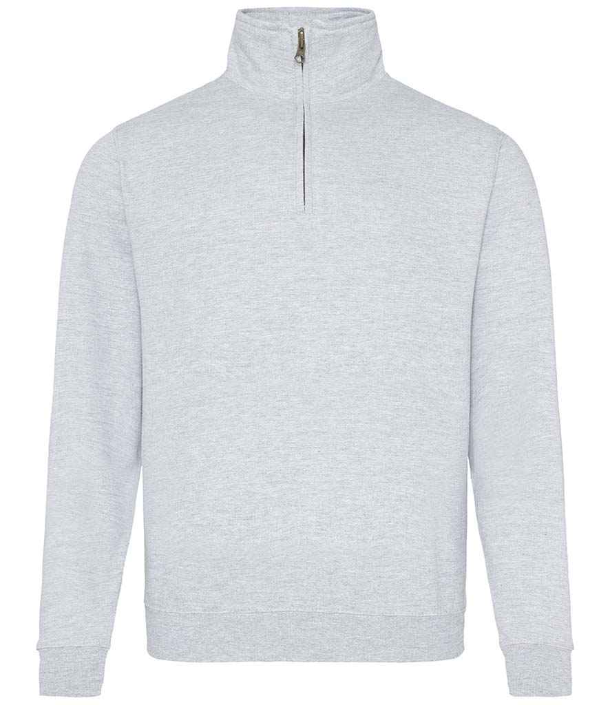 AWDis Sophomore Zip Neck Sweat - Heather grey