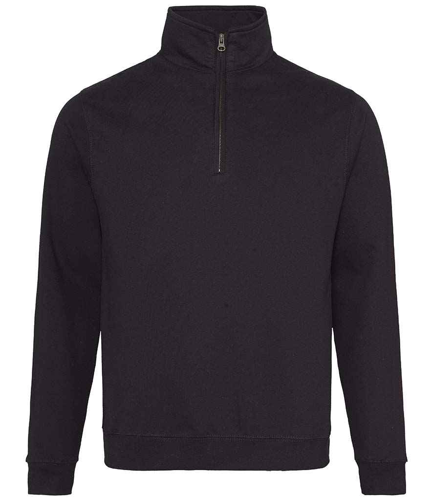 AWDis Sophomore Zip Neck Sweat - Jet black
