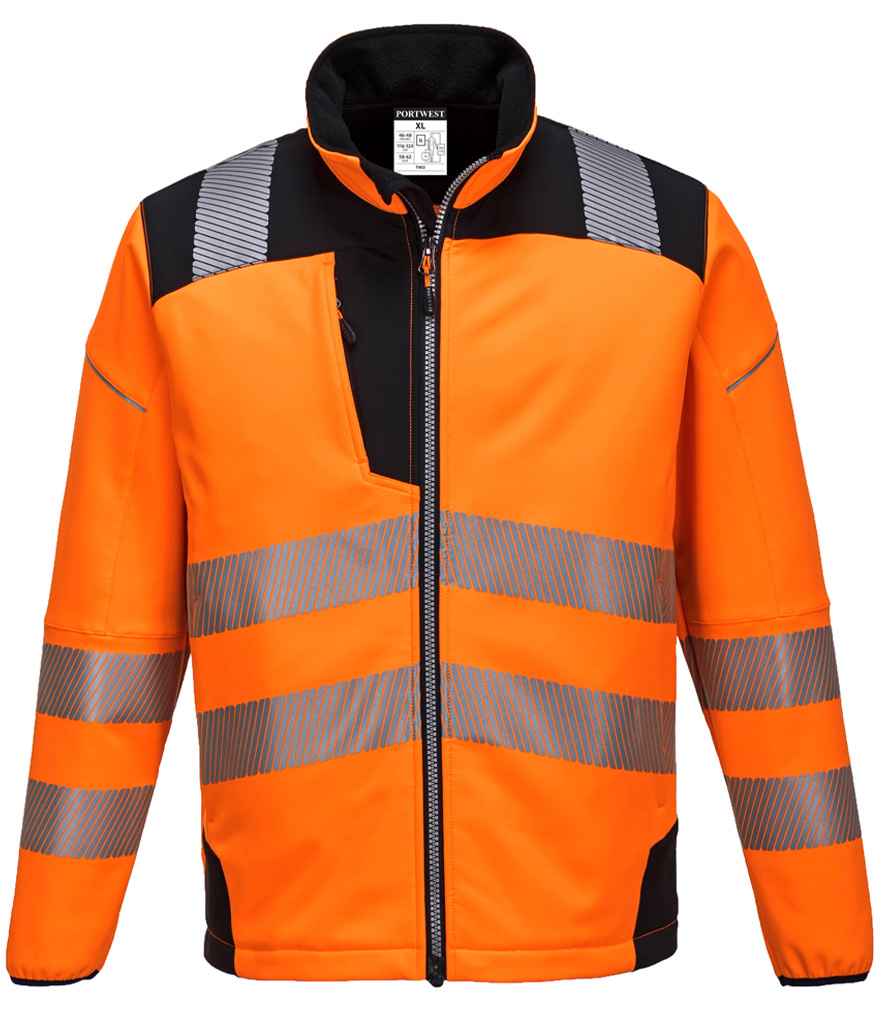 Portwest PW3 Vision Softshell Jacket - Orange/Black