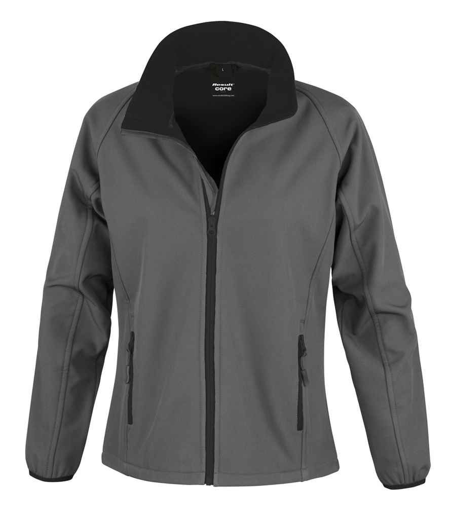 Result Core Ladies Printable Softshell Jacket - Charcoal/black