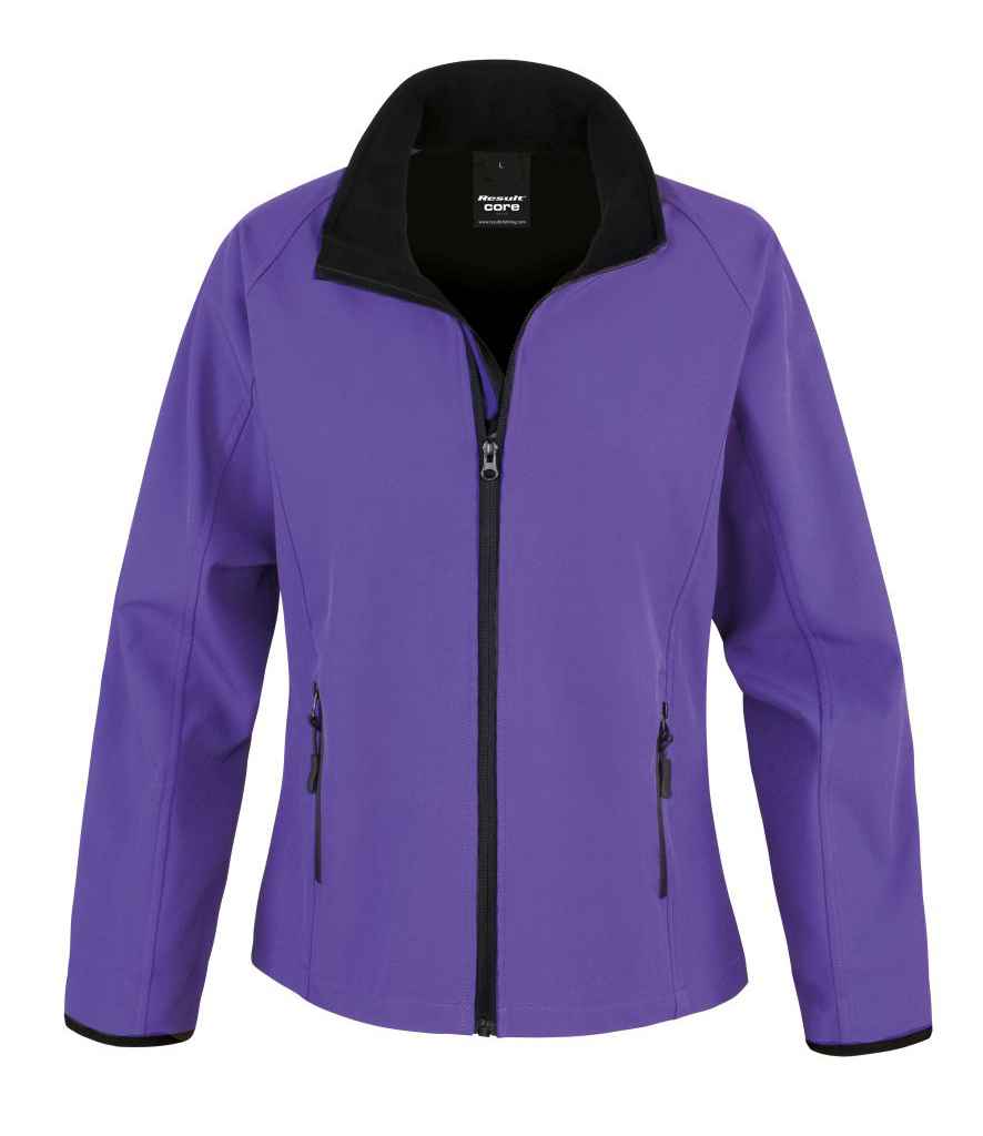 Result Core Ladies Printable Softshell Jacket - Purple/black