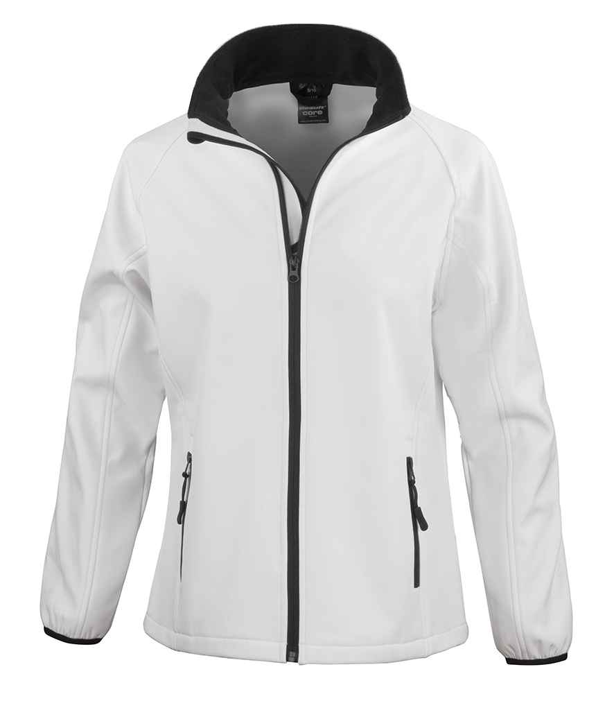 Result Core Ladies Printable Softshell Jacket - White/black