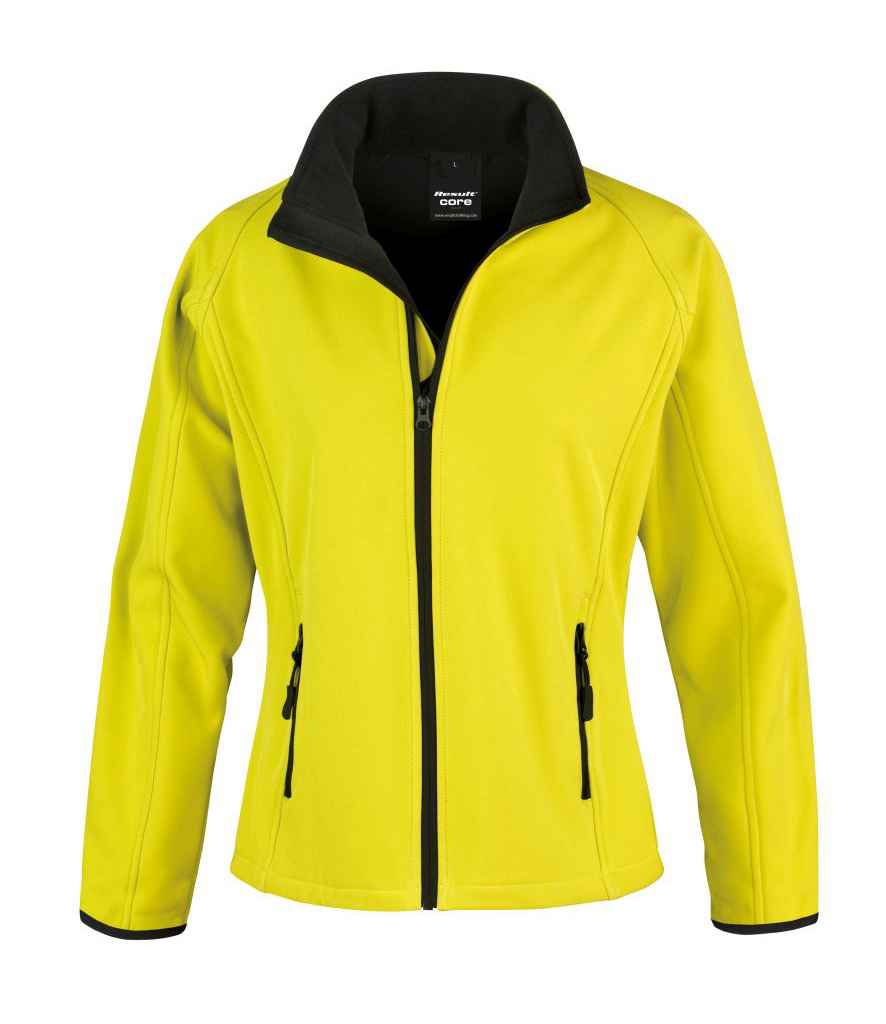 Result Core Ladies Printable Softshell Jacket - Yellow/black