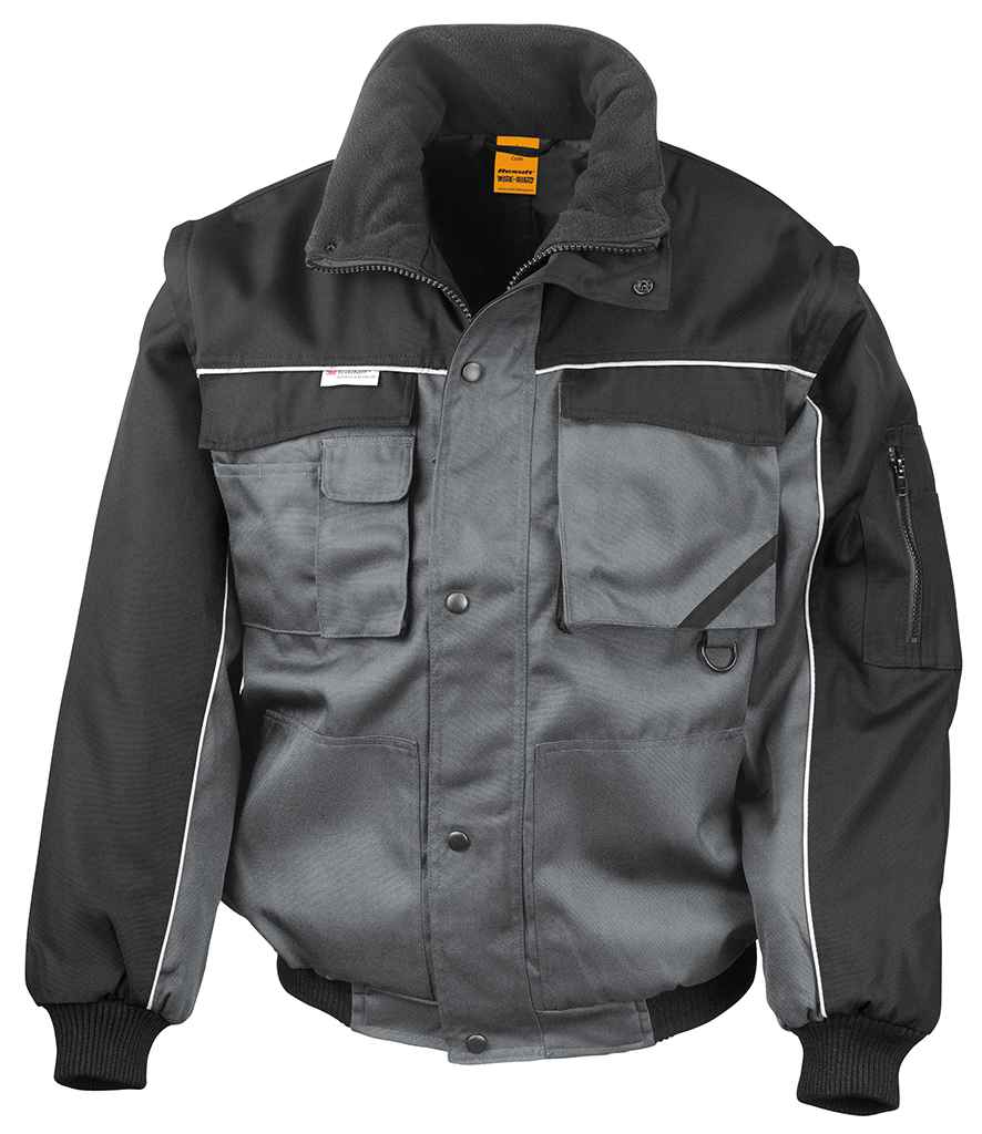Result Work-Guard Zip Sleeve Jacket - Grey/black