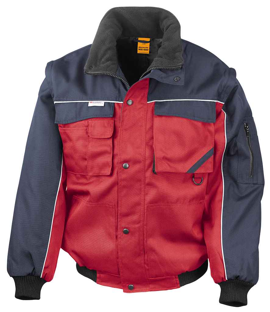 Result Work-Guard Zip Sleeve Jacket - Red/navy