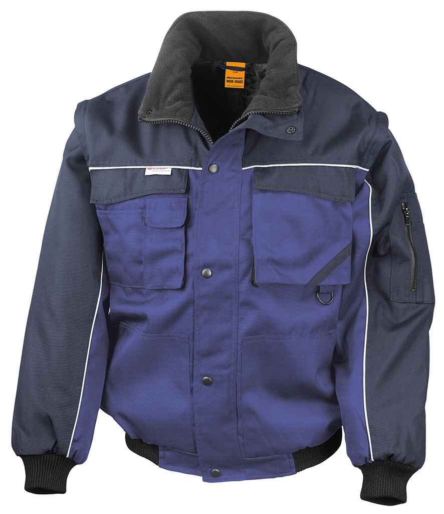 Result Work-Guard Zip Sleeve Jacket - Royal/navy